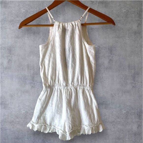 Polo Ralph Lauren White Eyelet Kids Romper Pull On Cotton Girly NWT Sz 4T - Picture 2 of 5
